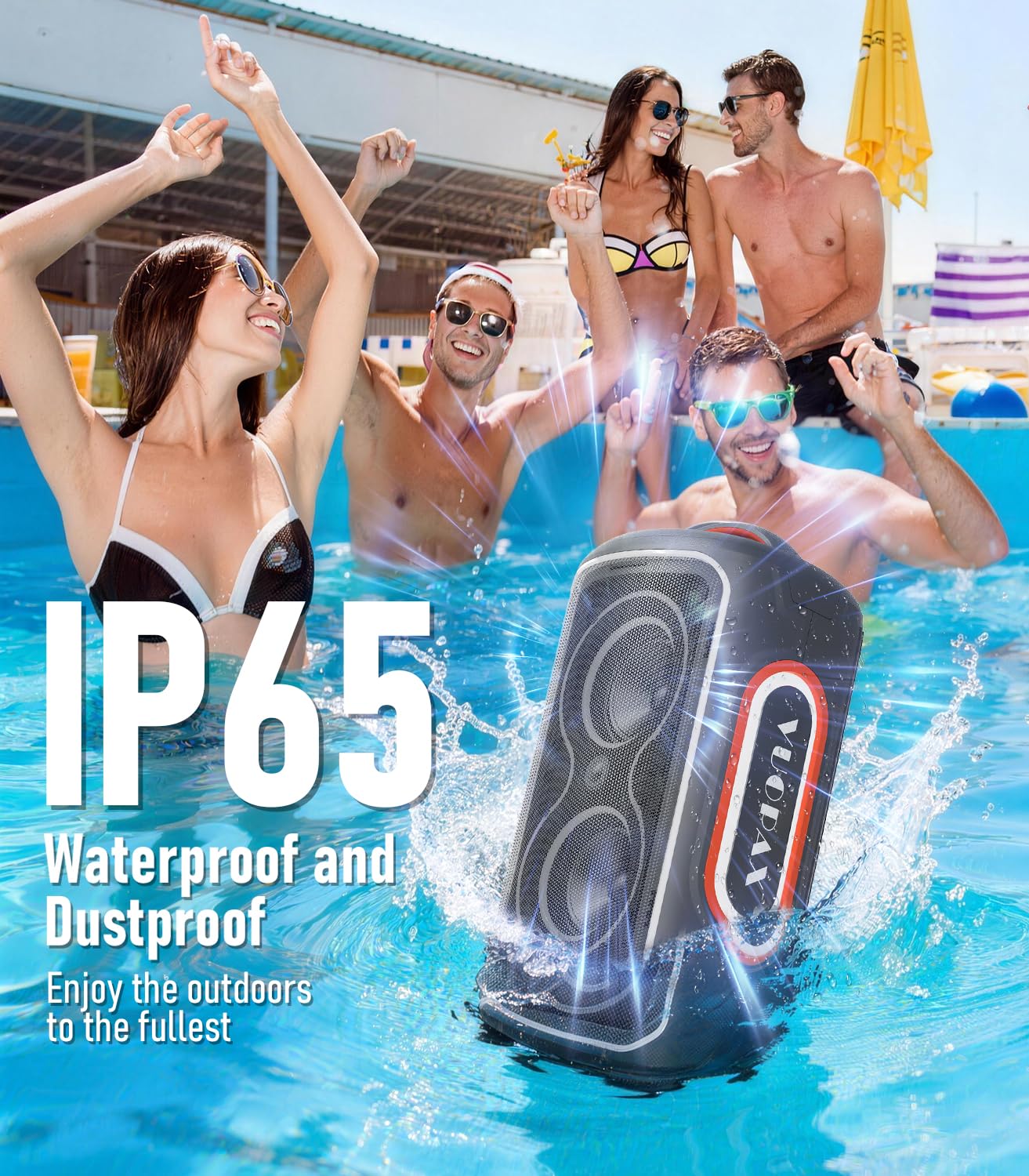 Bluetooth Lautsprecher Groß Party 200 watt, ultra-lautere,Tragbare Musikbox Bluetooth Subwoofer, 24H, BT5.4, LED-Lichtshow,IP65 wasserfester,Outdoor speaker,TWS, für Party, Baustelle,Camping,Zuhause