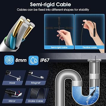 Endoscope Camera with Light 1920P HD Borescope for iOS & Android (3.3ft)