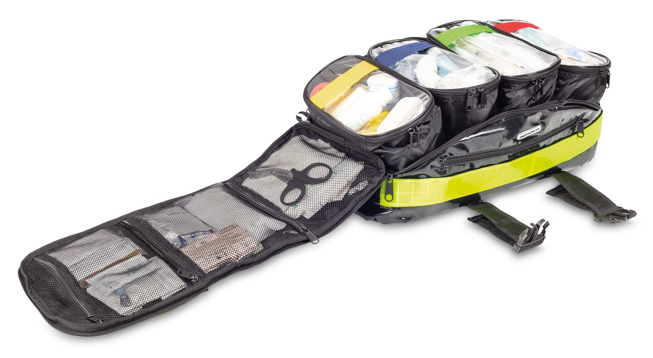 ELITE BAGS (Emergency's) - BAGSTER Notfallrucksack/ - tasche | schwarz | inkl. vier markierten, herausnehmbaren Modultaschen