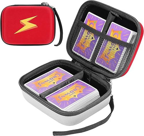 Brappo Funda de transporte para tarjetas Pokemon TCG con correa de mano, soporte para tarjetas para hasta 500 tarjetas (rojo2)