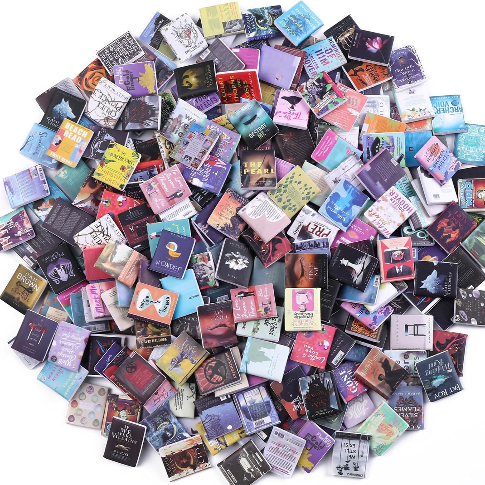 300Pcs Mini Books – Miniature Dollhouse Books for Bookshelves, Tiny Plastic Books as Decorative Accessories for Dollhouses, Ideal for DIY Craft Projects and Shelf Fillers
