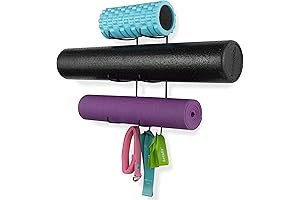 Wallniture Guru Yoga Wall Mount Storage Rack for Yoga Mat, Foam Roller and Yoga Strap