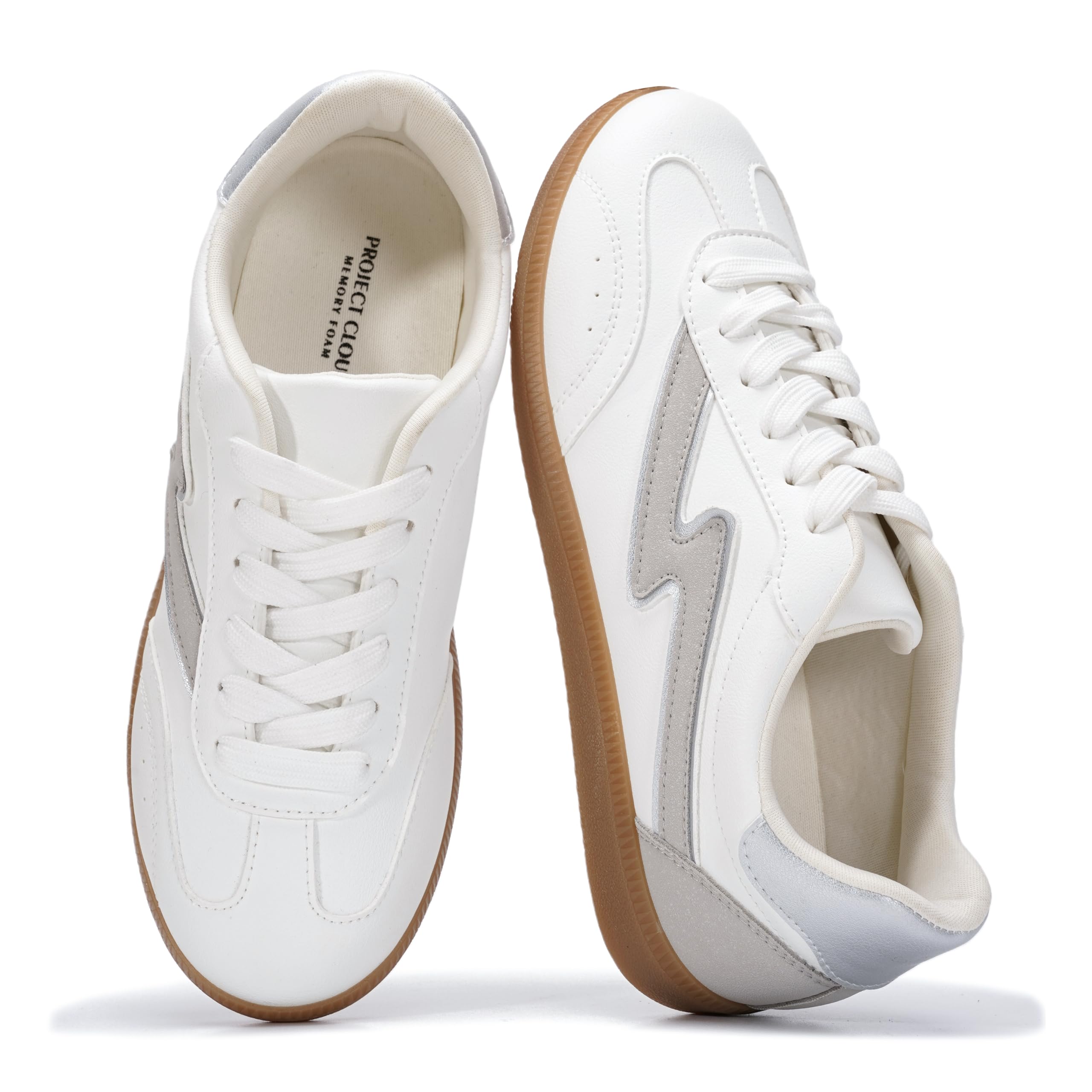 Project Cloud Sneakers for Women - Lace-Up Shoes for Women Trendy Women Sneakers with Memory Foam Insole Women's Fashion Sneakers Non-Slip Womens Shoes (Irita)