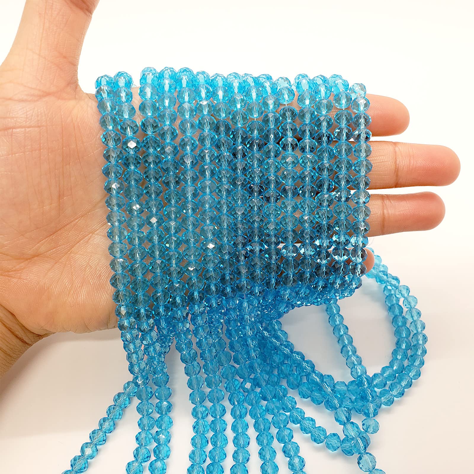 150 Cuentas Espaciadoras De Cristal Facetado De 3.5 Mm - Forma Rondelle, Transparentes, Para Bisutería Y Manualidades