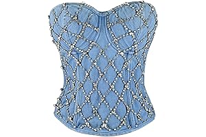 Women's Rhinestone Denim Corset Dress