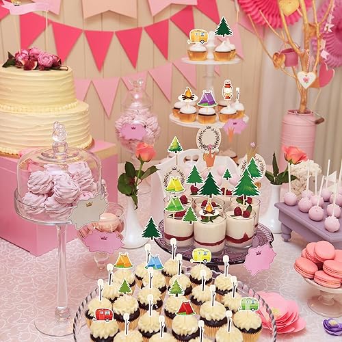 Miniatura 5 de 54 adornos para cupcakes y tartas para decoración de tartas para celebrar baby shower, cumpleaños, aniversario, fiesta, suministros de decoración de