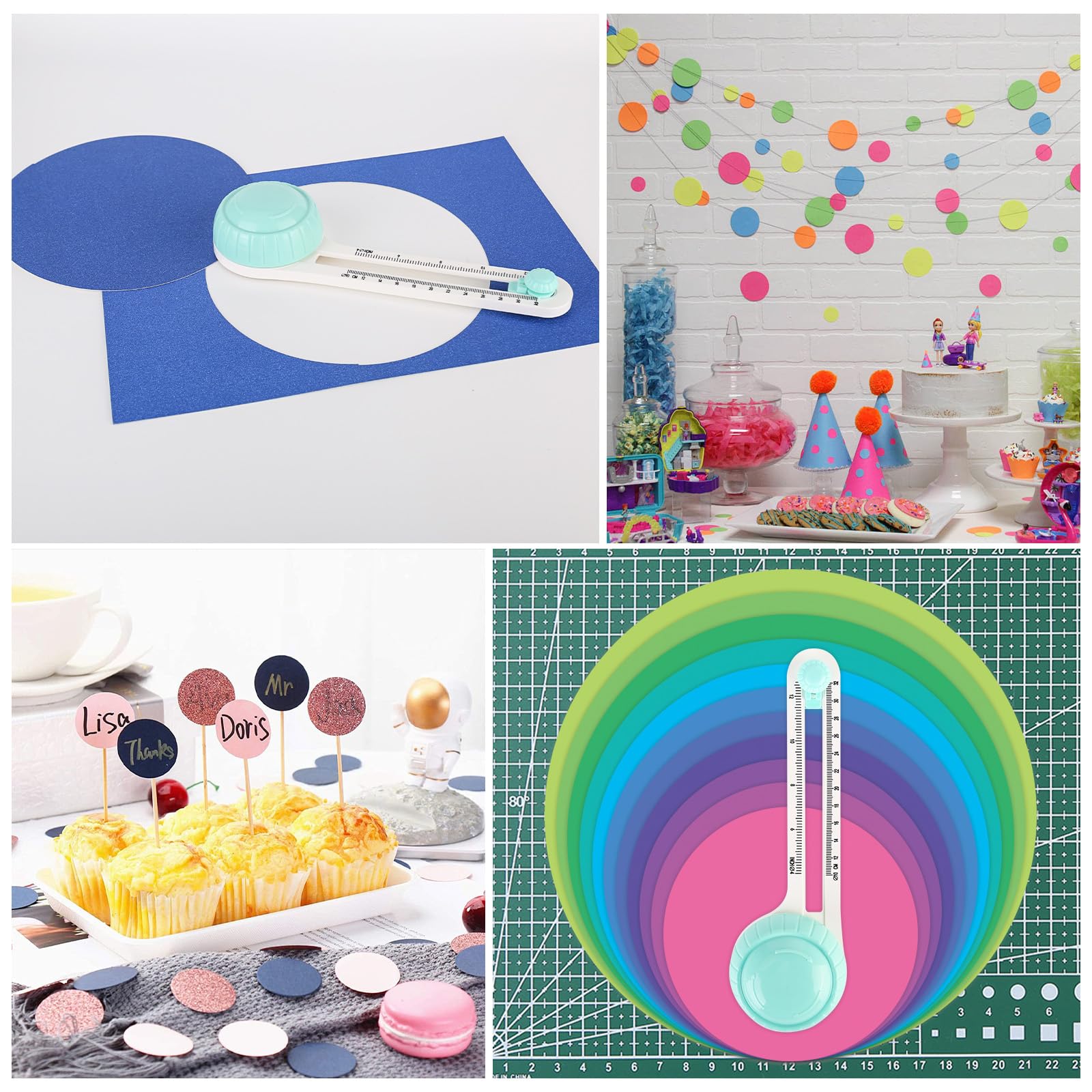 Taglierina Circolare Per Carta - Regolabile 10-32cm Con 3 Lame - Foto 12