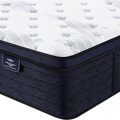 Colchón tamaño King de 14 pulgadas, sensación firme, colchón híbrido de 7 zonas con soporte extra lumbar y para la cadera, cama contorneada para un