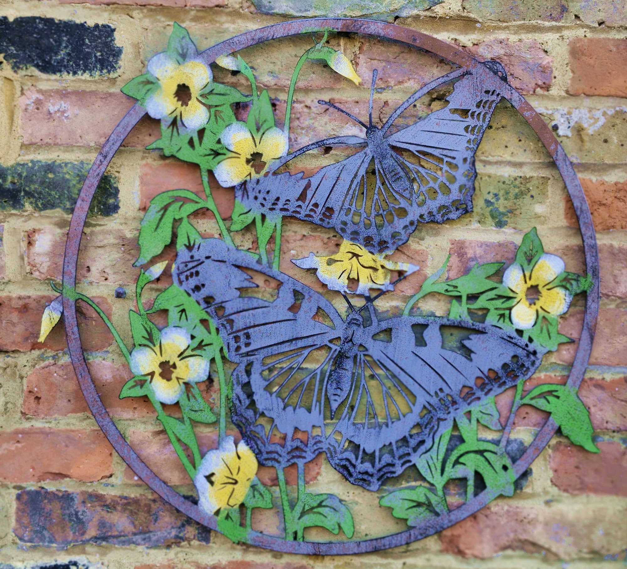 Inspirational Gifting Wild Butterflies Wall Art Round Screen Plaque 64cm Diameter