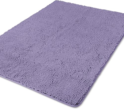 Miniatura 367 de Yeaban Alfombras de baño gris oscuro – Gruesas alfombras de baño de chenilla | Alfombras de baño absorbentes y lavables antideslizantes, alfombras