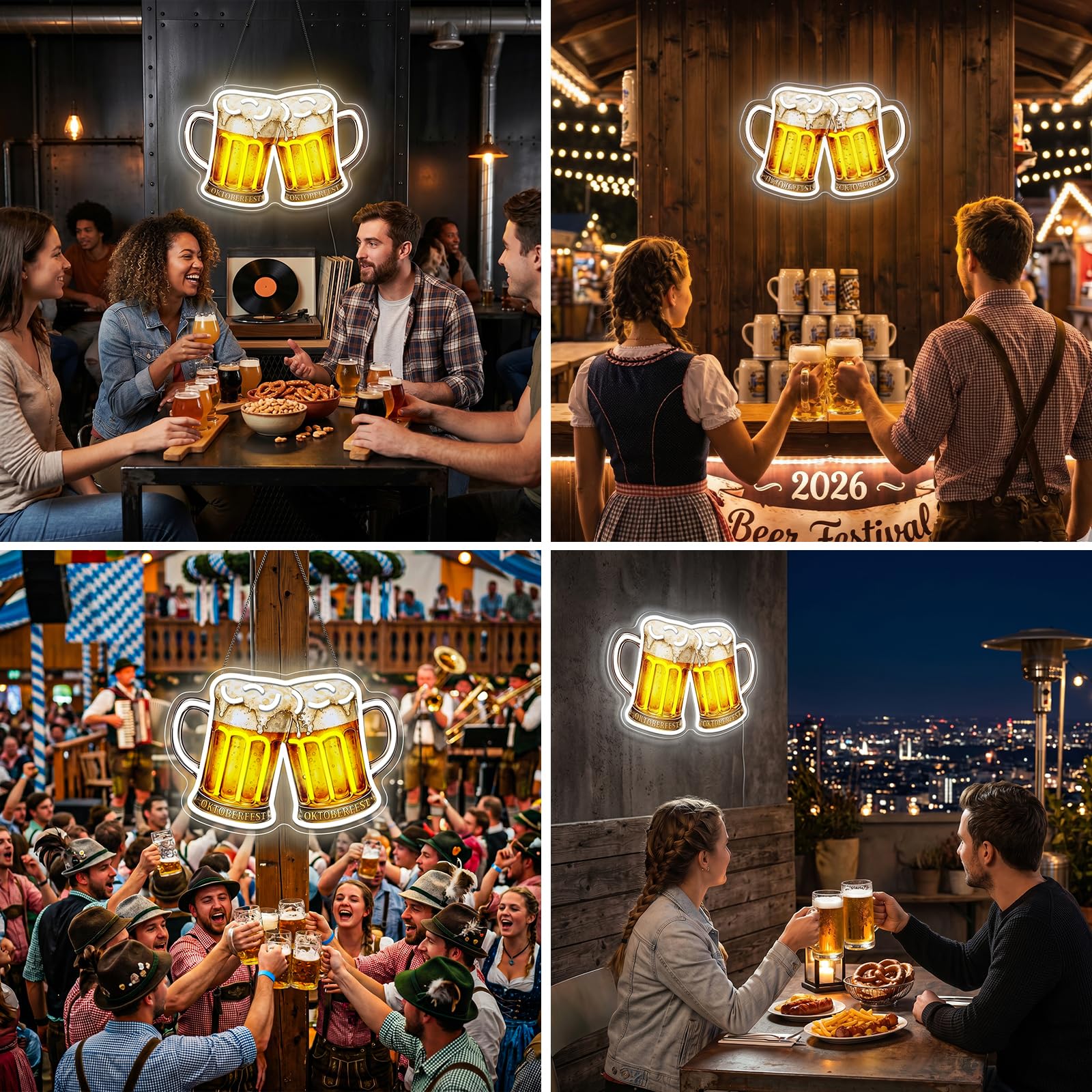 Retro piwo neonowa tabliczka OKTOBERFEST LED Sign do dekoracji