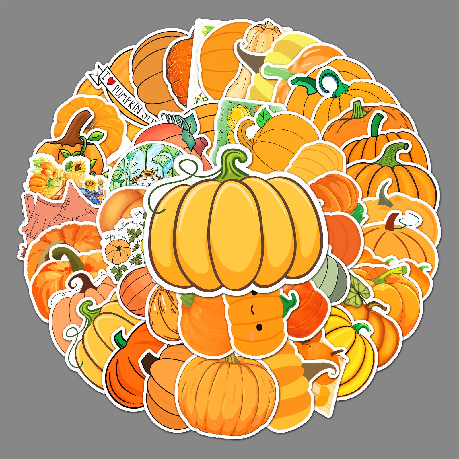 50 adesivi in vinile per Halloween, zucca, impermeabili, per laptop, paraurti, skateboard, bottiglie d'acqua, computer, telefono, divertente, Halloween, impermeabile, vinile per bambini e adulti