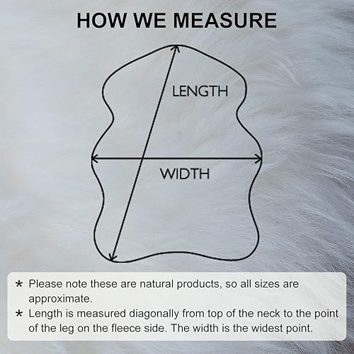 Miniatura 2 de MH MYLUNE HOME Alfombra de piel de oveja auténtica manta de oveja natural de Nueva Zelanda funda de asiento de piel de oveja suave y esponjosa