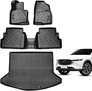 Yonugli Floor Mats 2 Rows and Trunk Cargo Liner Compatible for 2017 2018 2019 2020 2021 2022 2023 Mazda CX-5 All Weather Rubber Protection Mat Waterproof TPE Odorless