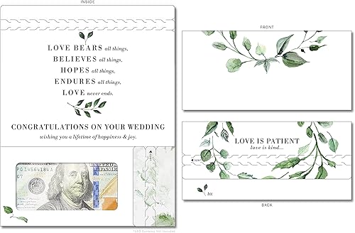 Miniatura 2 de Tarjeta navideña  Soporte para dinero con cremallera abierta con ventana de plástico transparente para efectivo, cheques y tarjeta de regalo, Boda