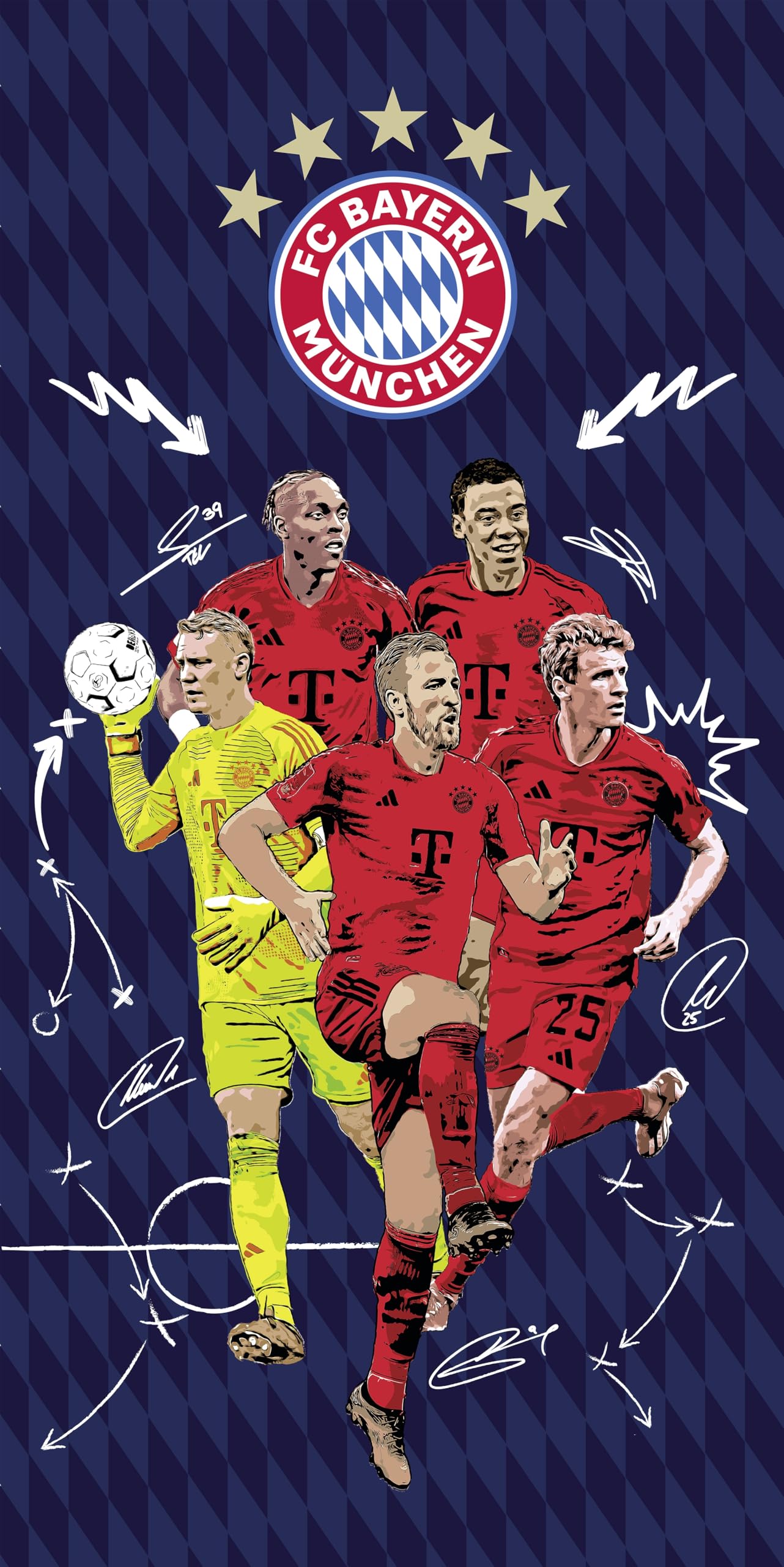 FC Bayern München I Strandtuch Player 2024-25 I Unisex I Navy