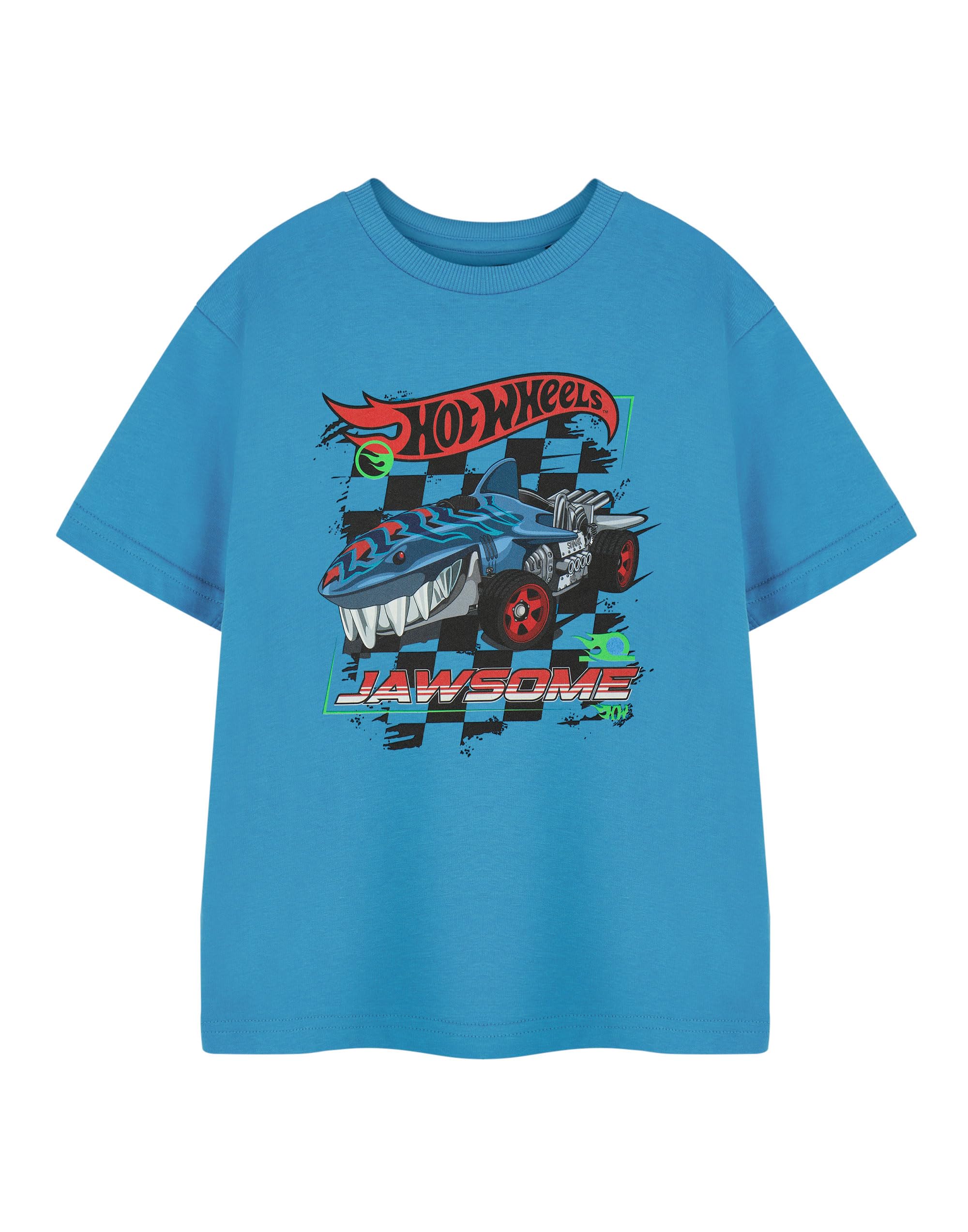 Hot Wheels Boys T-Shirt - Short Sleeve - 7-8 Years - Blue - Cotton