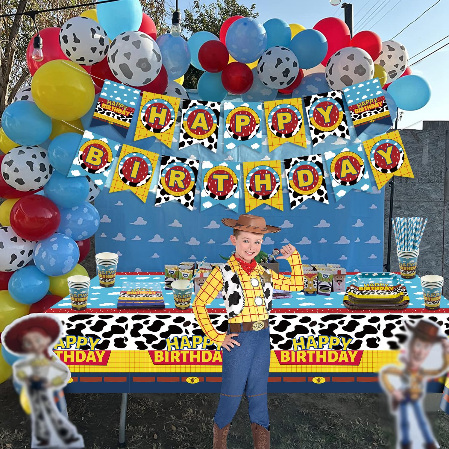 Set Decorazione Compleanno Arcobaleno Pastello - Per 20 Ospiti, Con Tovaglia E Stoviglie - Foto 6