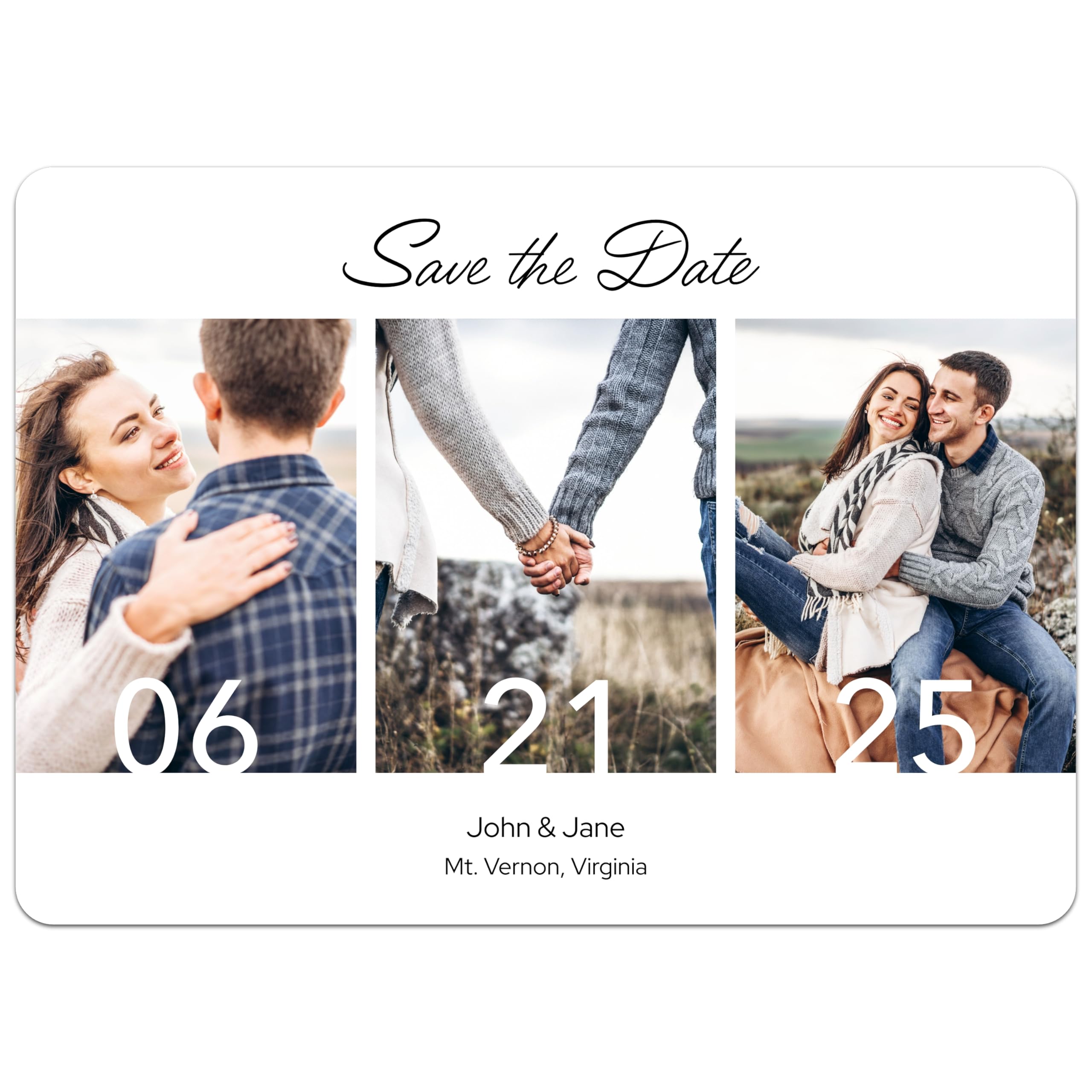 Bunny Badges Personalized Save the Date Announcements - Custom Save the Date Cards for Weddings