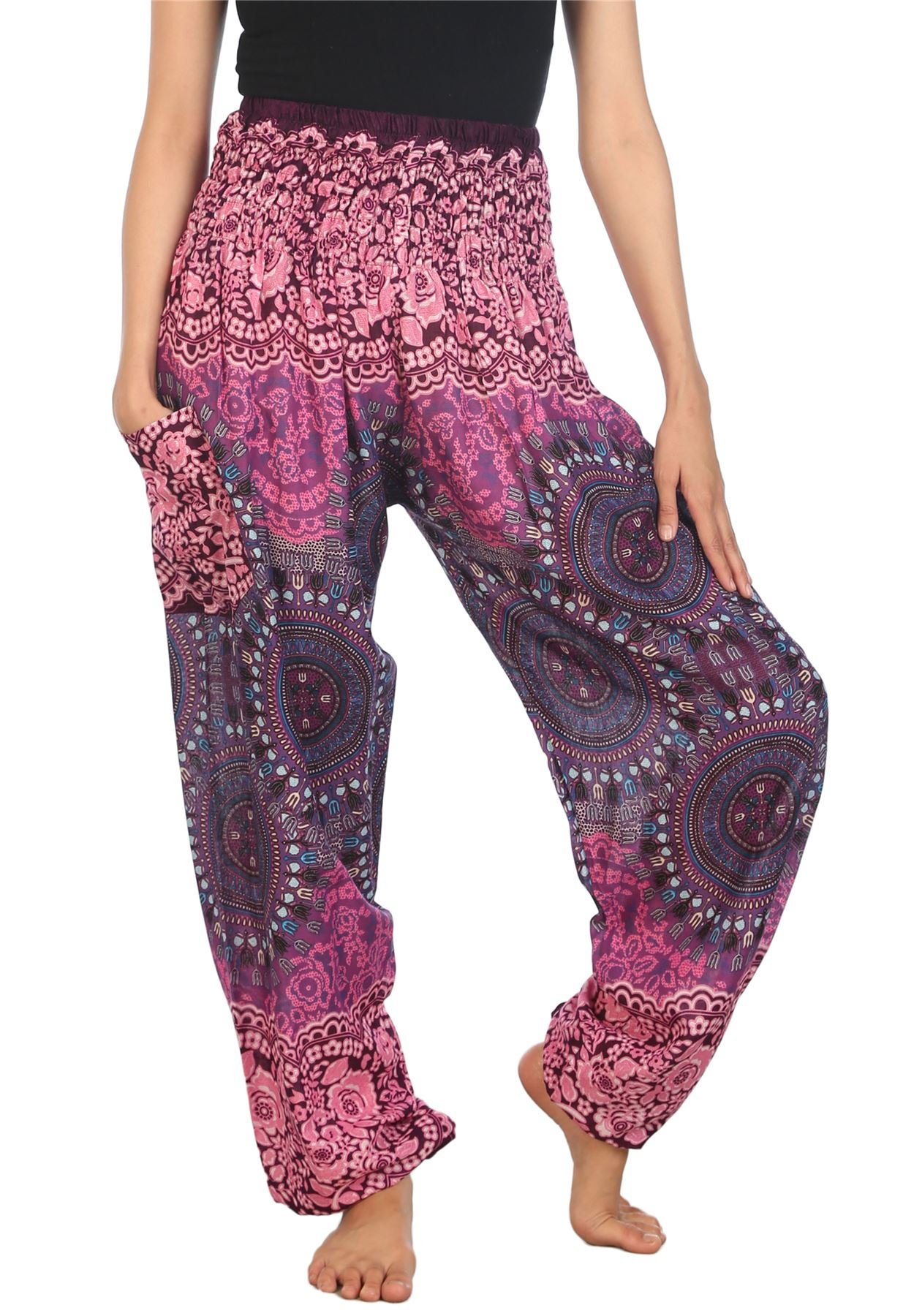 Lofbaz Harem Pants for Women Yoga Boho Hippie Clothing Womens Palazzo Bohemian Pajama Trousers Beach Indian Gypsy Genie Clothes — view 26