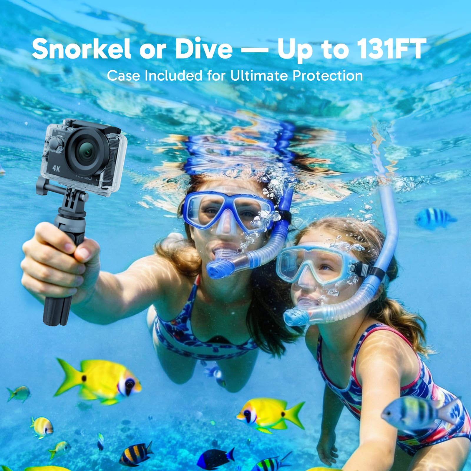 AKASO EK7000 Action Kamera 4K 20MP WiFi Unterwasserkamera 170° Weitwinkel EIS Stabilisierung 2x1050mAh Akkus Schwarz