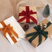 Vista 5 de TONIFUL 4 rollos de cinta de gasa roja - 1 1/2 pulgadas 5.5 yardas de cinta de seda para envolver regalos, bodas, decoración de fiestas, envoltura