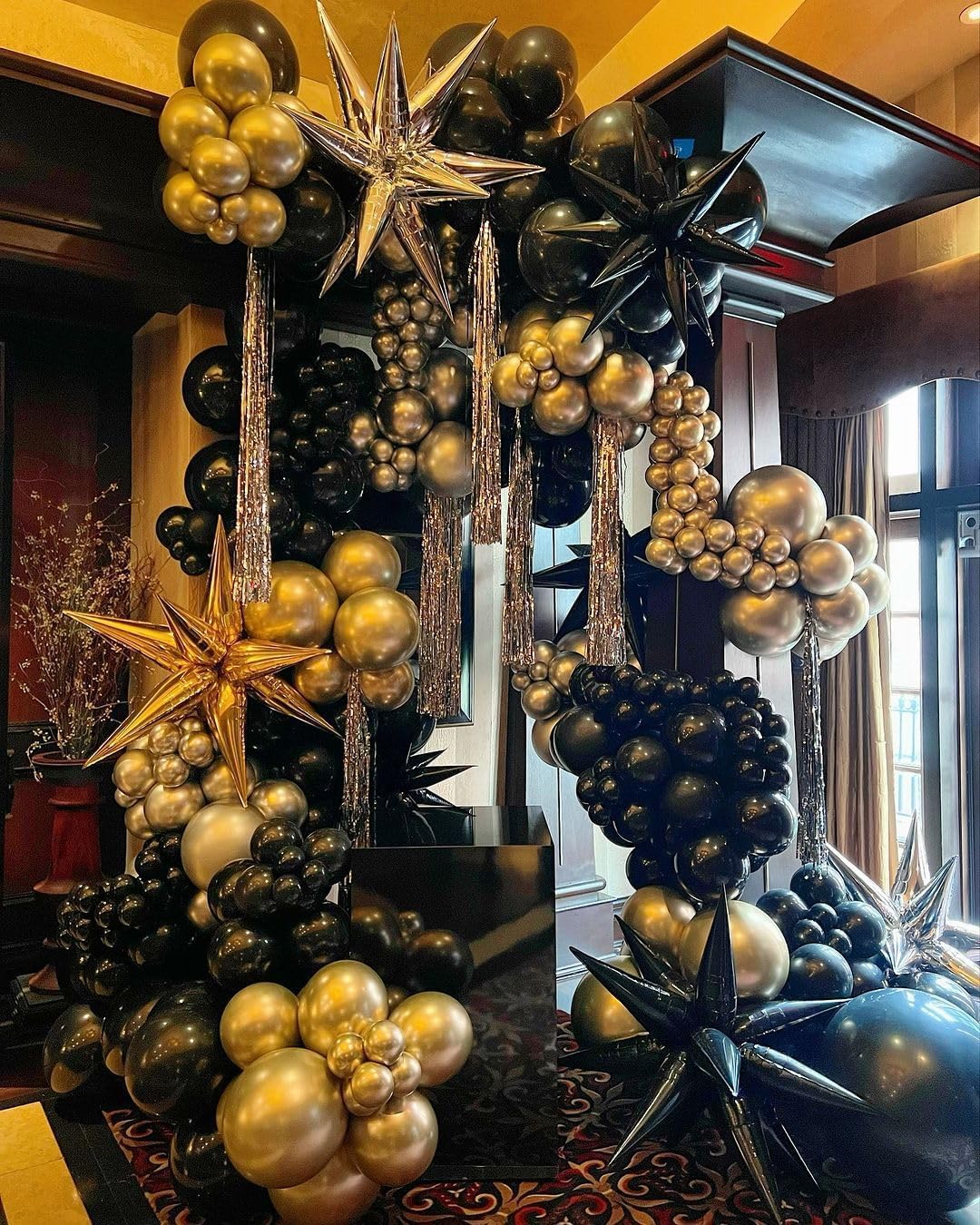 Black and Gold Balloons Garland Arch Kit 200Pcs - 5 10 12 18 22inch Black Gold Confetti Latex Balloons for 2026 New Year Graduation Anniversary Birthday Baby Shower Wedding Party Decorations - Image 6