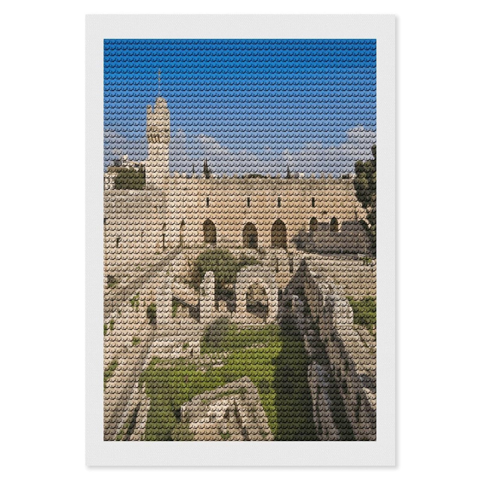 VstaDank Israel at The Tower of David Diamond Painting Kits Exquisite DIY Full Round Drill Diamond Dots Painting for Adults Beginner Diamond Photo Paint with Diamond Picture Art Wall Decor 8"x12"