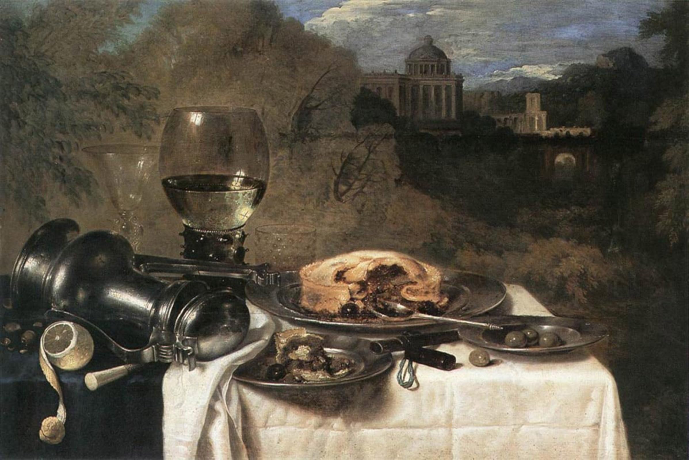 ARTXLXXBN Famous Painting Art Wall Decor Abstract Art Picture Still-life with Olives by Willem Claesz Heda Animal Pictures for Home Decor 60x90cm
