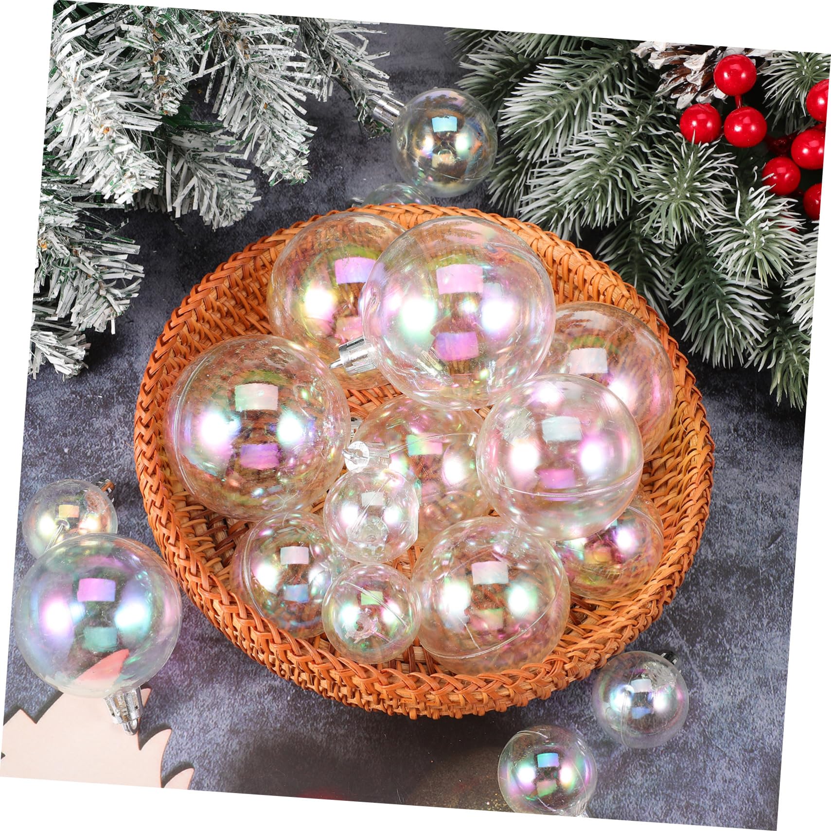 18 Pezzi Ornamento Palla Di Natale Trasparente Ornamenti Per Albero Di Natale Fai Da Te Ornamenti Appesi Bolla Infrangibile Palla Arcobaleno Per La Festa Di Compleanno Decorazione