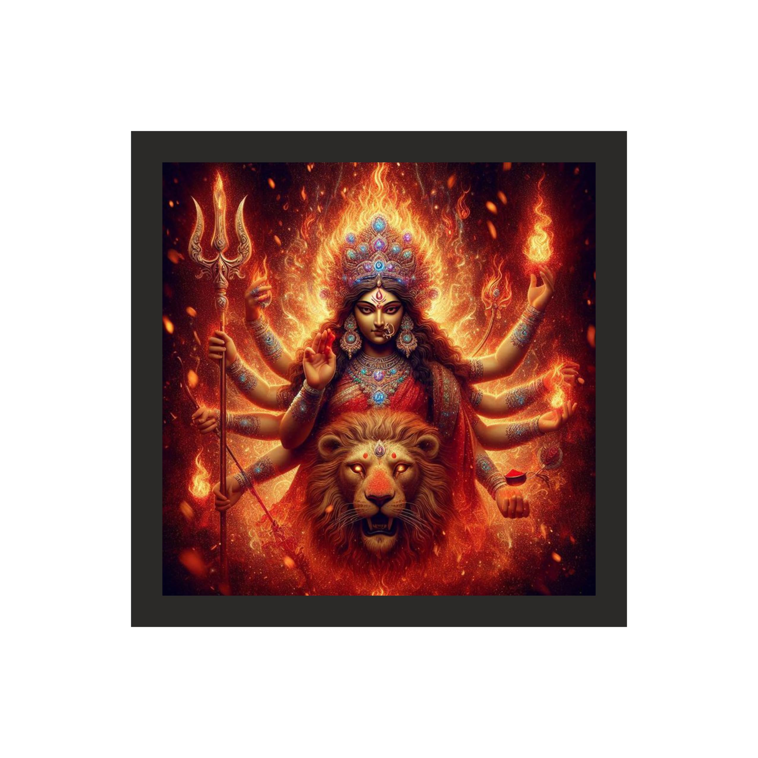 Fiery Maa Durga Wall Art