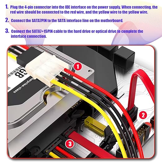 Cable Combinado SATA Datos y Power 22 pines a Molex 4Pin 30cm miniatura 3
