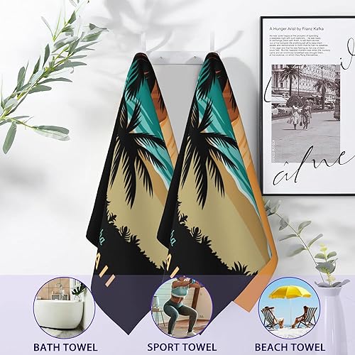 Miniatura 4 de BIGXIUKA Aloha Hawaii - Juego de 2 toallas de mano absorbentes de playa de estilo tropical, suave y transpirable, toalla de baño para cocina, hotel,