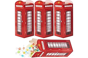 British International Themed Party Favors: 4-Piece Christmas Gift Boxes with London's Iconic...