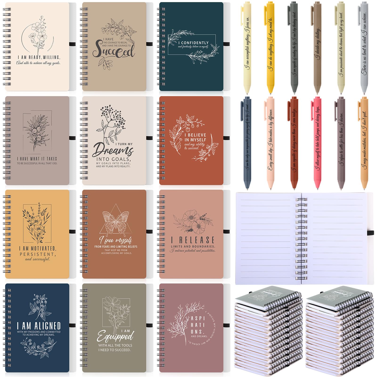 Carnets de notes à spirale avec stylos Kosiz pour journal d'affirmation quotidienne - 7