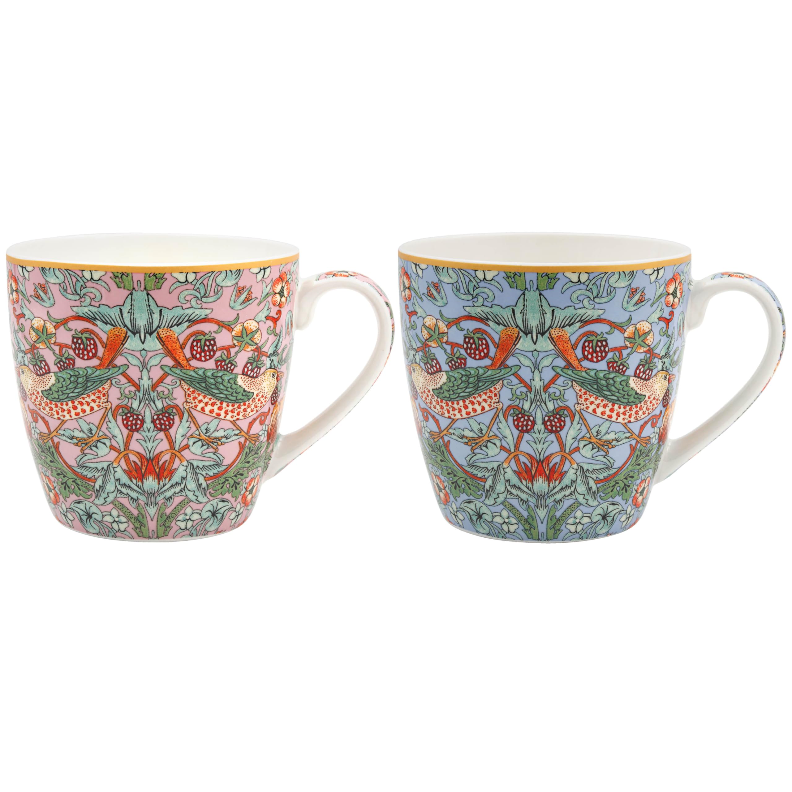 The Leonardo Collection Women's Sthief Breakfast Mug Set 2 Wm. Morris Strawberry Thief Breakfast Mugs 2 Set