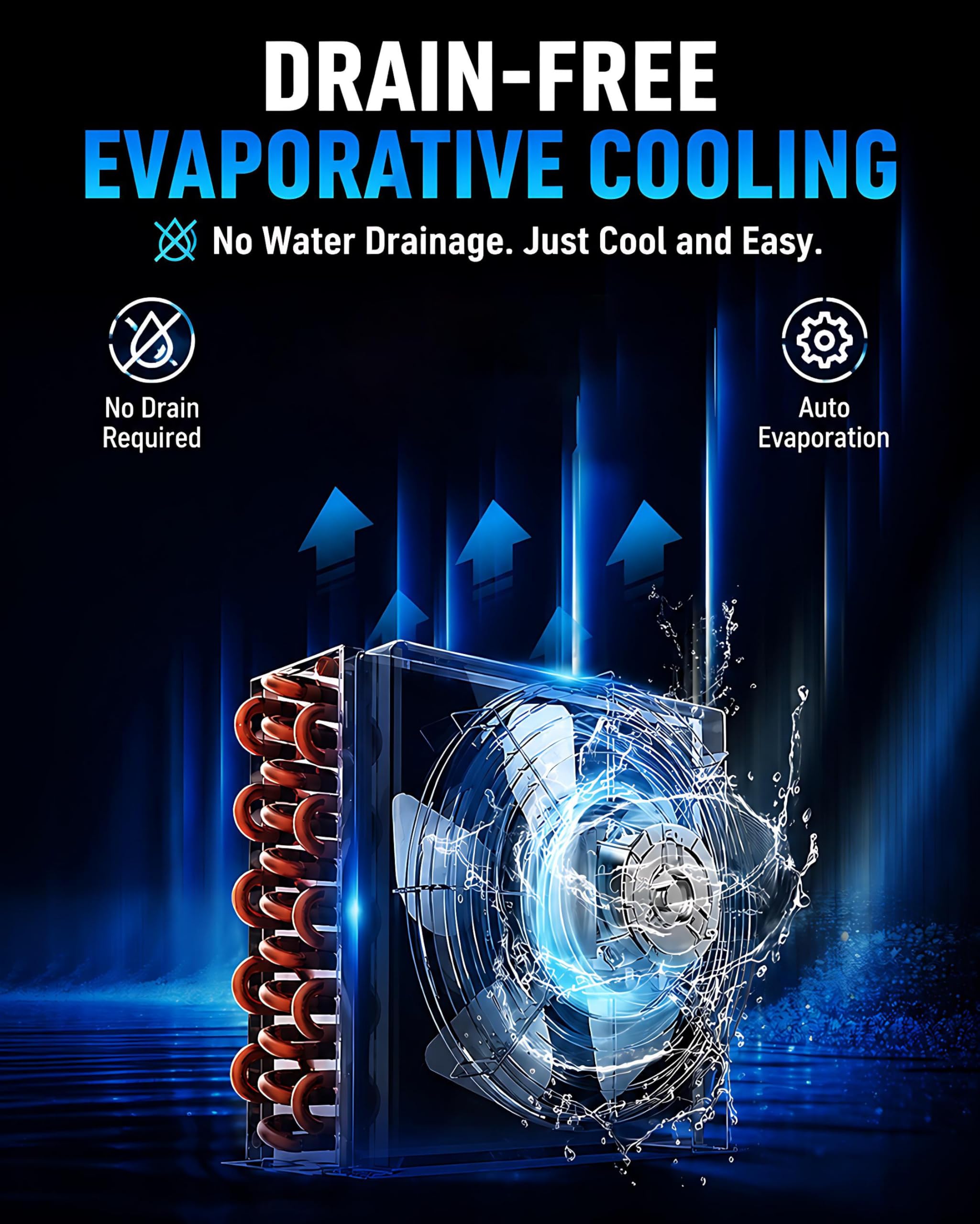 Przenośny klimatyzator 6200 BTU, 550 W, 3-drożny 48 V DC/110 V/220 V AC, cichy split design 4 w 1 z wentylatorem chłodzącym i funkcją zabezpieczającą przed odpływem do namiotu, kampera, vana
