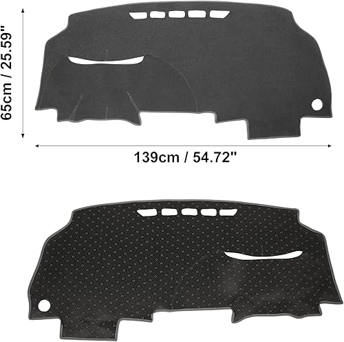 Miniatura 6 de X AUTOHAUX Cubierta del tablero del coche gris poliéster antideslizante alfombra protectora alfombra a prueba de sol para Honda Civic 2006 2007 2008