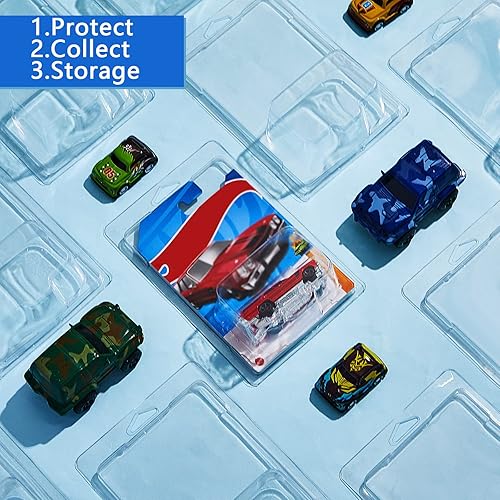 Miniatura 6 de Tatuo Paquete de 24 protectores compatibles con Hot Wheels modelo Car Clamshell, carcasa protectora de plástico transparente fundido a presión, 7.5