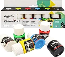 MONT MARTE Peinture Porcelaine et Céramique – 6 pièces x 20ml – Résistante à l'eau – Peintures de haute qualité – Idéal pour peindre les tasses