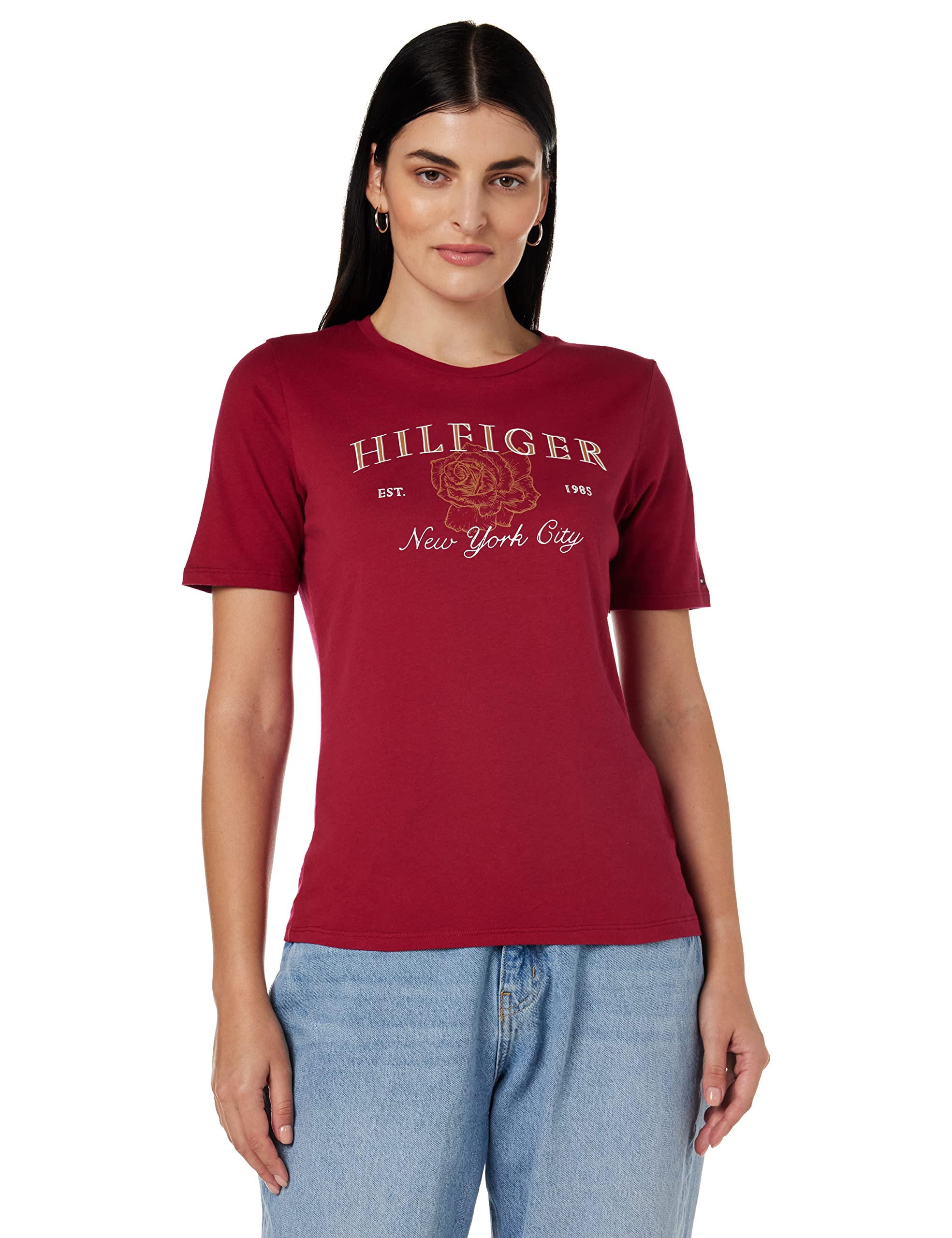 Tommy Hilfigerwomens DS REG ROSE PRINT S/S Knit Tops DS REG ROSE PRINT S/S Knit Tops