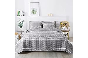 Andency King Size Grey 3 Piece Quilt Set