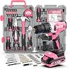 Hi-Spec 81PC 18V Cordless Drill Driver Tool Kit, Pink Power Drill Tool Set for Women - Ideal for DIY, Home Improvement & Maintenance