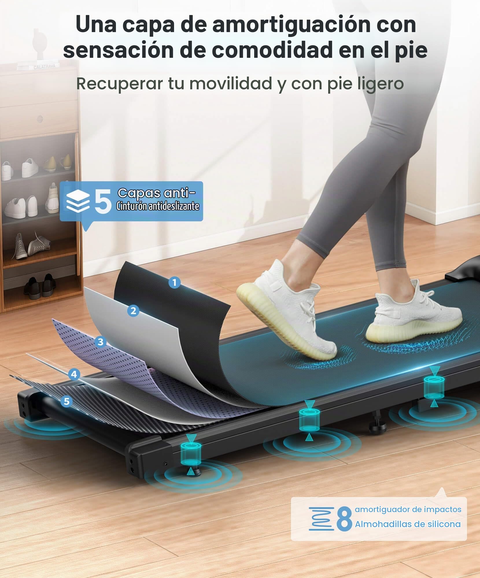 THERUN 2,75 HP Cinta de Caminar Plegable con 10% o 6% de Inclinación – Silenciosa, 10 km/h, Pantalla LED, Doble Amortiguación, para Hogar y Oficina