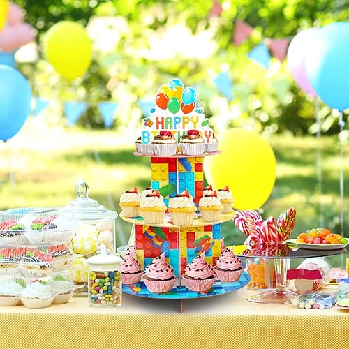 Miniatura 7 de Soporte para cupcakes de noche de casino, decoración de fiesta temática de casino, soporte de 3 niveles para cupcakes, soporte de cartón para