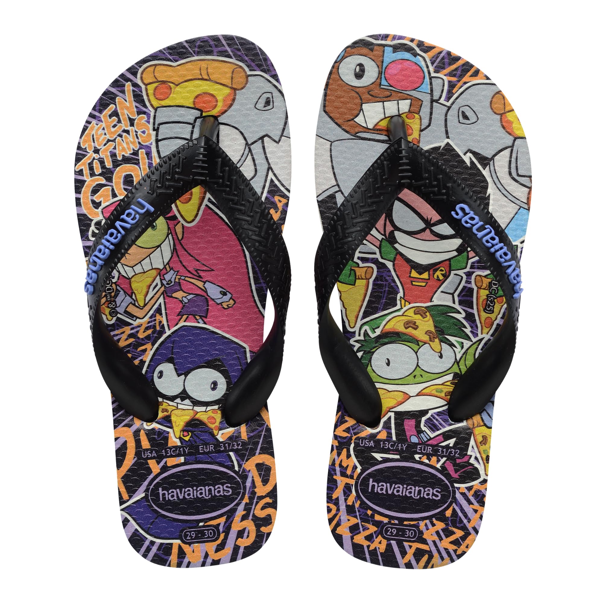 Havaianas Kids Top Warner Unisex kids FlipFlop Black 12/13 UK Child