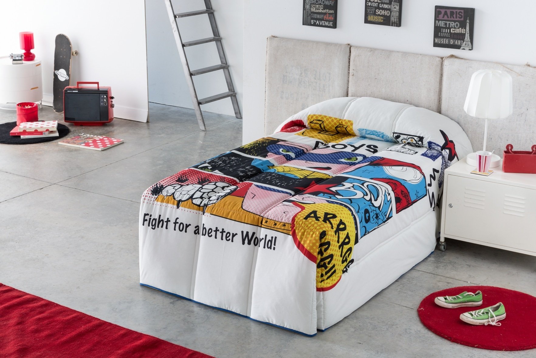 EL HOGAR DE PAULA - Edredon Nordico Confort Infantil Cama 90 100% Algodón. Edredon Cama 90 190x265 cm. Nórdico Conforter Invierno. Gramaje 200 gr Ligero Suave. Fabricado en España. Diseño Comic