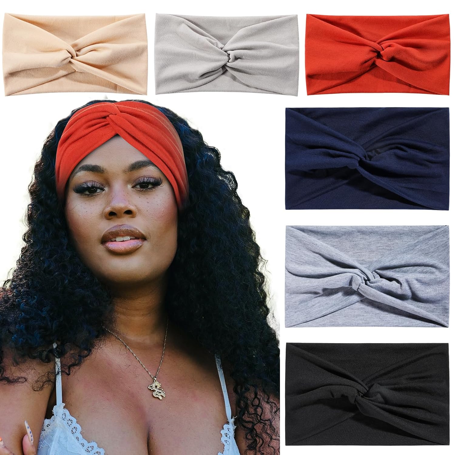 Achiou Boho Headbands for Women, Twist Knotted Head Bands