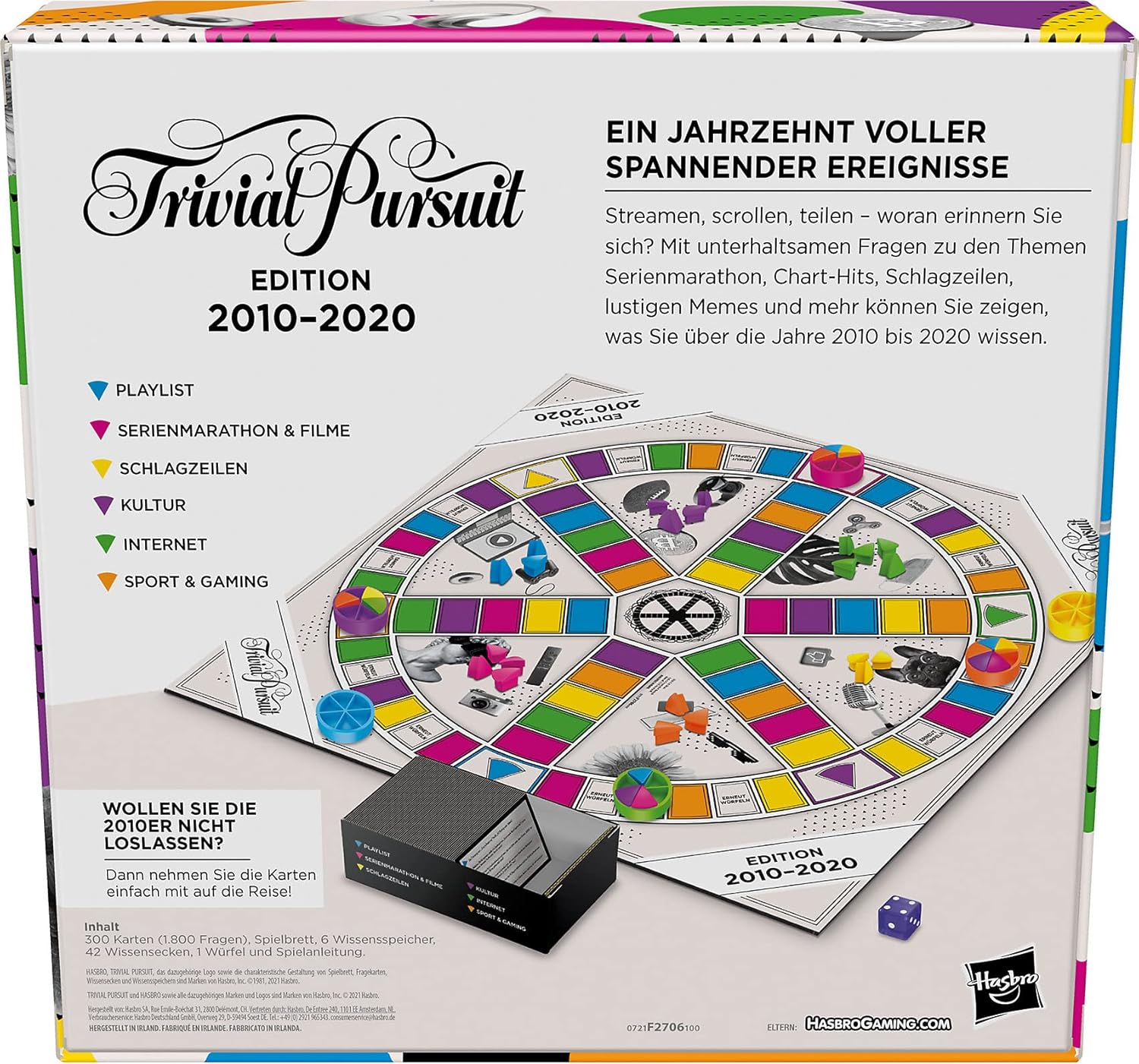 Hasbro Trivial Pursuit 2010 Edition Includes Years 2010-2020, Board Game for Adults and Teens, for 2-6 Players from 16 Years Old - German Language