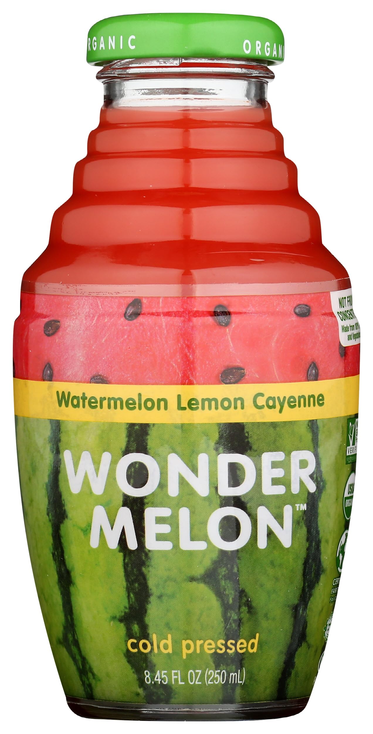Wonder Melon Organic Watermelon Lemon Cayenne Juice, 8.45 Fz